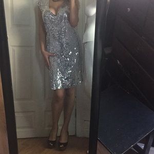 MK silver bling sexy wrap dress S